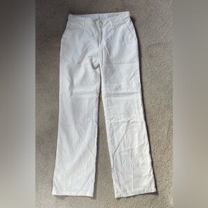 Banana Republic Classic White LINED Linen Trousers